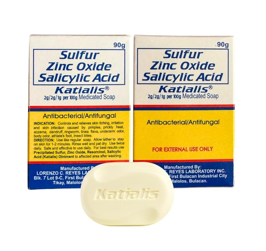 Pack of 2 - Katialis Sulfur Zinc Oxide Salicylic Acid Bar Soap (90g x 2pcs)
