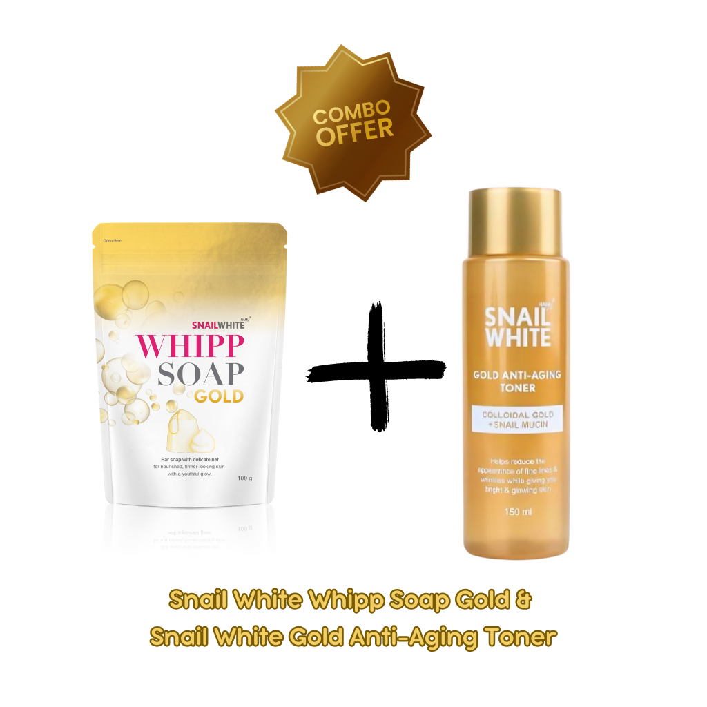 SNAILWHITE Whipp Soap Gold (100g) & Gold Anti-Aging Toner (150ml)