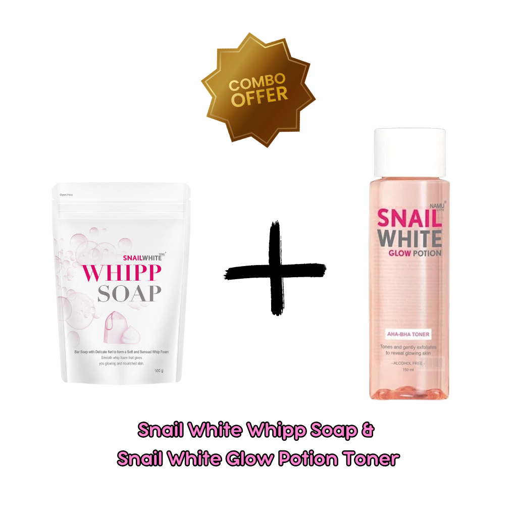 SNAILWHITE Whipp Soap (100g) & Glow Potion Toner (150ml) 