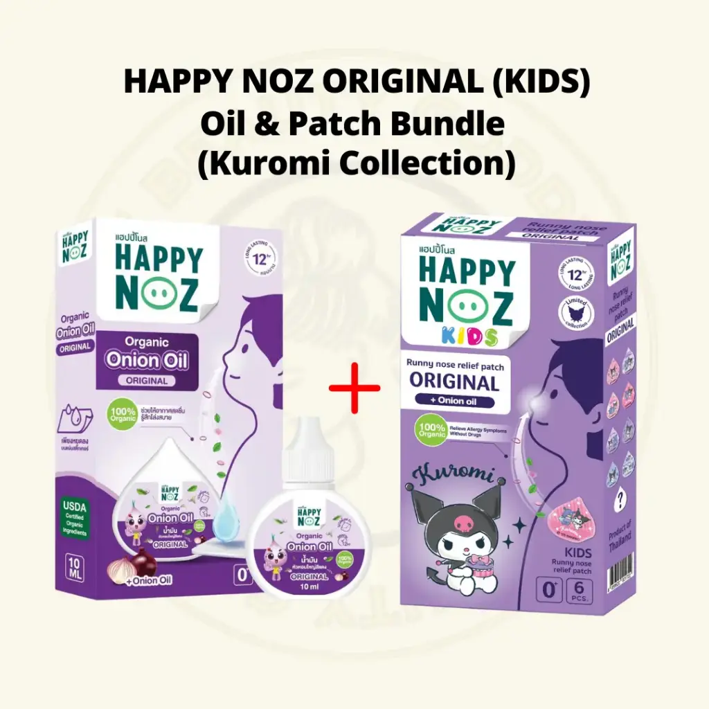 Happy Noz Organic Original Oil (10ml) & Patch Bundle (Kuromi Collection)
