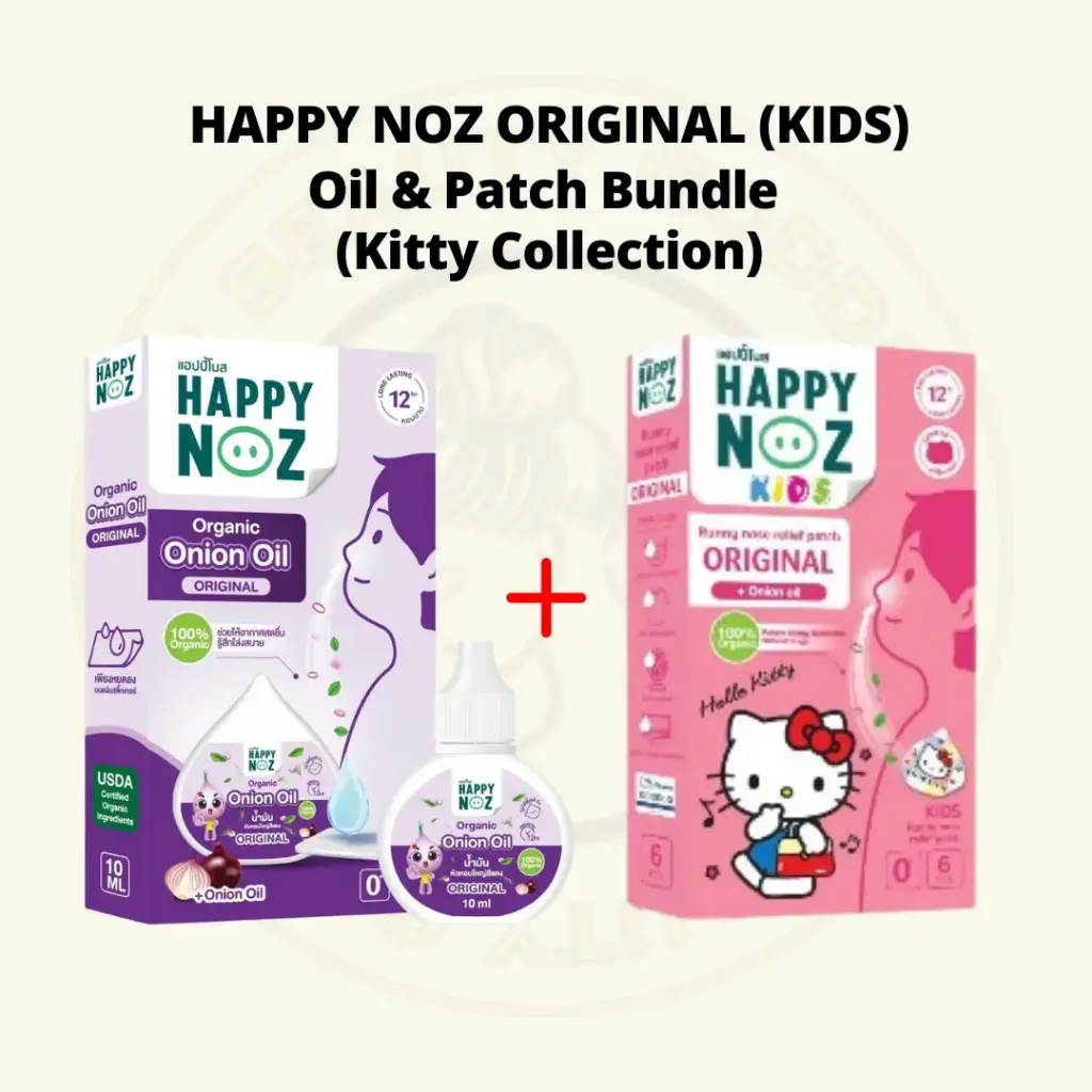 Happy Noz Organic Original Oil (10ml) & Patch Bundle (Kitty Collection)