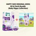 Happy Noz Organic Original Oil (10ml) & Patch Bundle (Baby Hippo Collection)