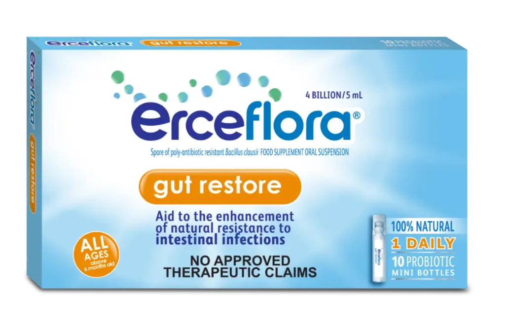 Erceflora Gut Restore – Probiotic Support for Digestive Balance (10 mini bottles)