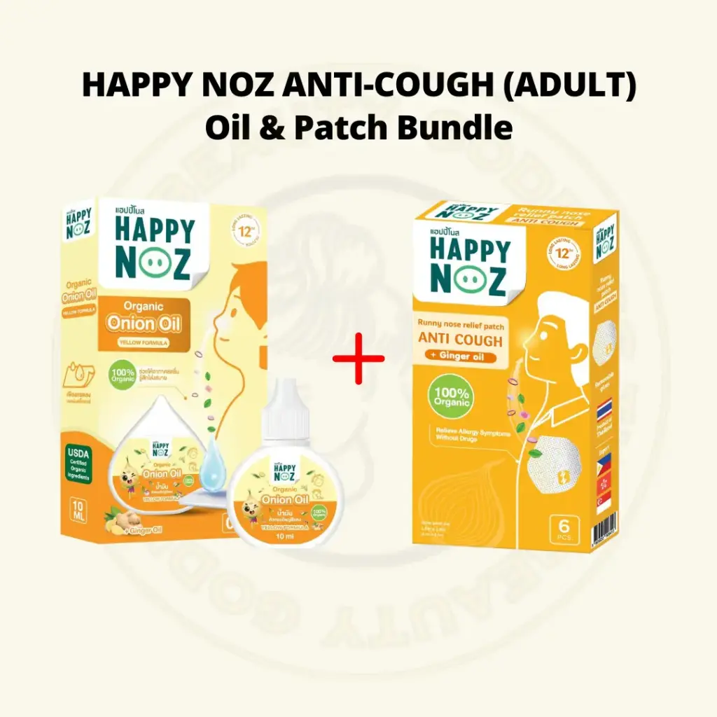 ON SALE: Happy Noz Organic Anti-Cough Onion Oil (10ml) & Patch  Bundle (Adult)