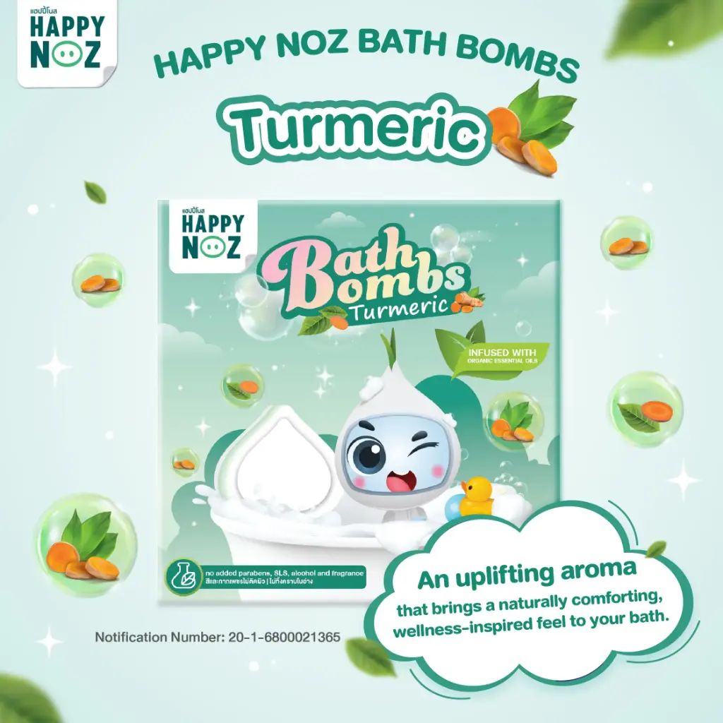 Happy Noz Turmeric Bath Bomb – For Kids & Adults