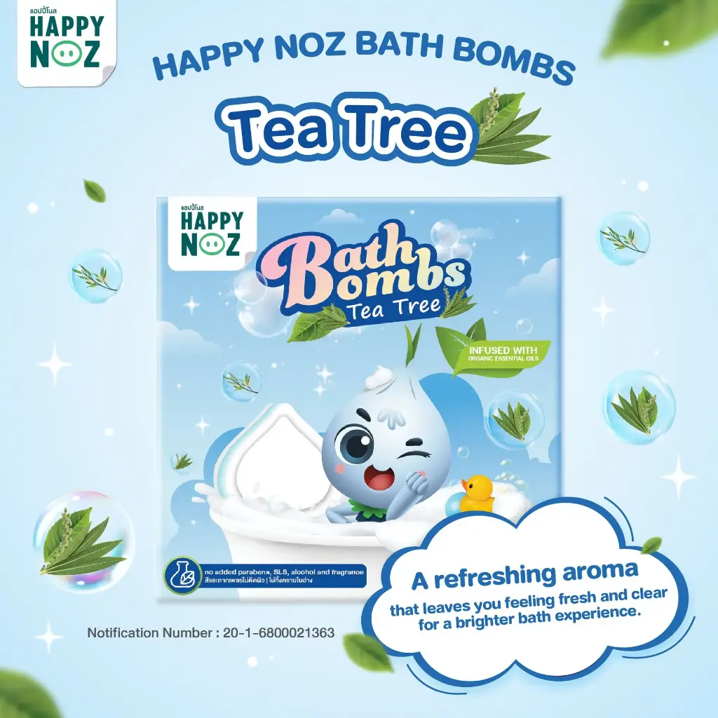 Happy Noz Tea Tree Bath Bomb – For Kids & Adults