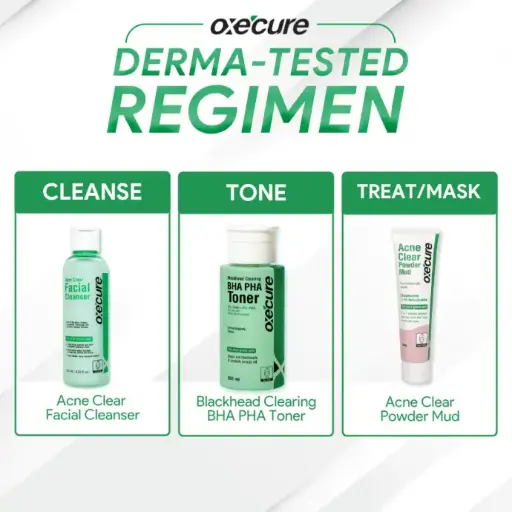Oxecure Pimple Fighter Trio (Cleanser, Toner, Mud)