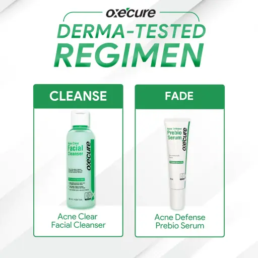 Oxecure Cleanse & Fade Duo: (Acne Cleanser 120ml, Prebio Serum 20ml)