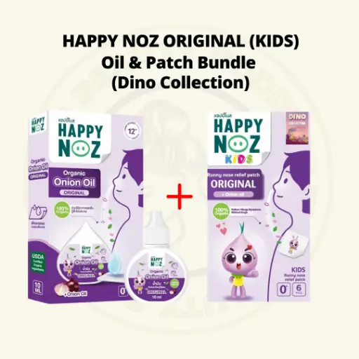 Happy Noz Organic Original Oil (10ml) & Patch Bundle (Dino Collection)