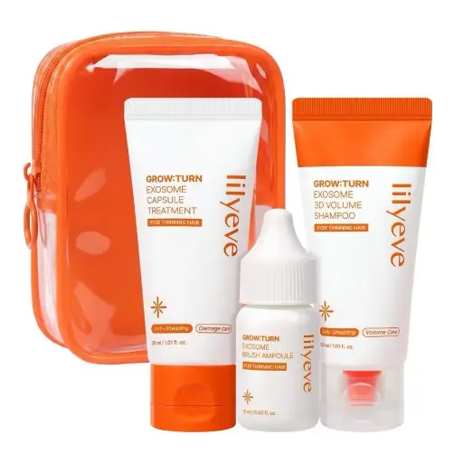 Lilyeve Grow:Turn 3-Step Hair Growth Mini Kit (Shampoo, Serum & Treatment)